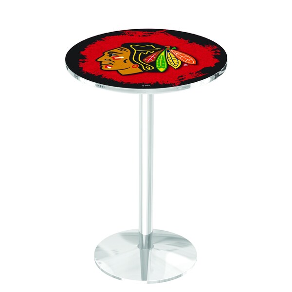 42" Chrome Chicago Blackhawks Pub Table